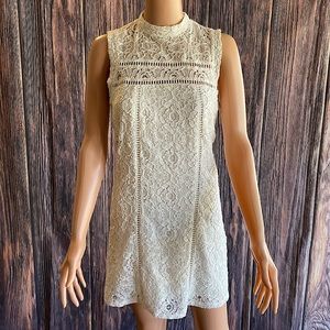 Hollister size Small white floral lace sleeveless sun dress summer dress